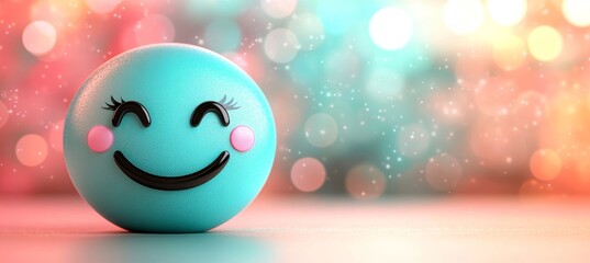 Fun Loving Smiley with Charming Background for Any Occasion Usage and Happy Emoji Face Icon
