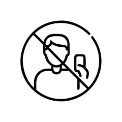No selfie symbol indicating prohibition of self-portraits  