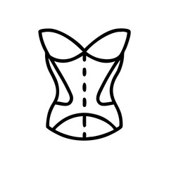 Lace corset outline in minimal style on a white background  