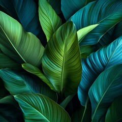 Lush Spathiphyllum Leaves, Dark Green Abstract Texture for Indoor Garden Aesthetics and Relaxation