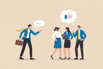 Business meeting with positive feedback isolated on transparent background