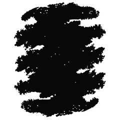 Obraz premium Abstract black ink blot shape with textured edges isolated on white