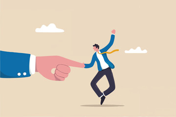 Business person being pointed at isolated on transparent background