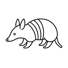 armadillo minimal outline art icon 