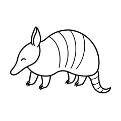 armadillo minimal outline art icon 