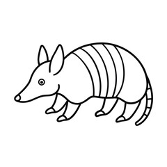 armadillo minimal outline art icon 