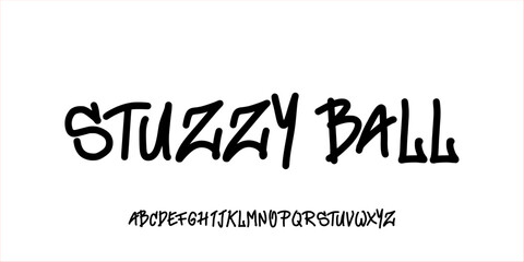 Elegant Font. Groovy Font. Graffiti Font. Creative Hand Drawn Uppercase Murals. Street Art Classic Lettering Fashion Designs Typography modern graphics decorative vintage concept vector illustration © BareinMind