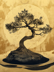 vector illustration of an old tree