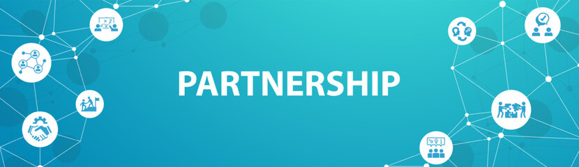 Partnership concept. Chart with keywords and icons. Strategic Partnership. vector illustration EPS 10