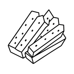 cheese sticks outline line art illustration