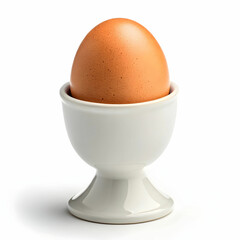 An egg holder cup is a small container designed to securely hold a boiled