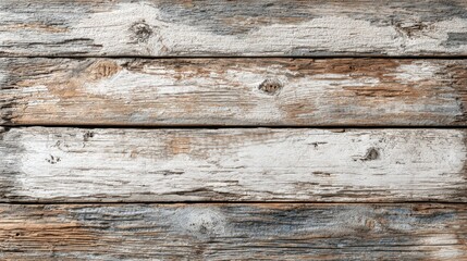 Fototapeta premium The textured surface of weathered wooden planks showcases a mix of light and dark hues, adding character and depth. Perfect for backgrounds, crafts, or design projects.