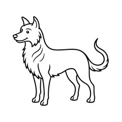 graceful fur lines on dog outline drawing art