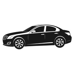 Fototapeta premium Sleek black sedan vector illustration for transportation and automotive design