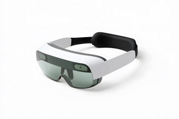 VR headset showing modern house — virtual reality concept for real estate and architecture.