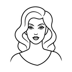 luxury beauty woman outline line art design