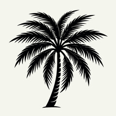 Obraz premium palm tree silhouette vector icon