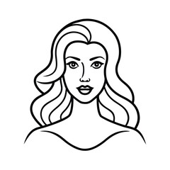 luxury beauty woman outline line art design