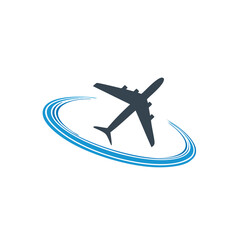 Fototapeta premium Dark airplane flying