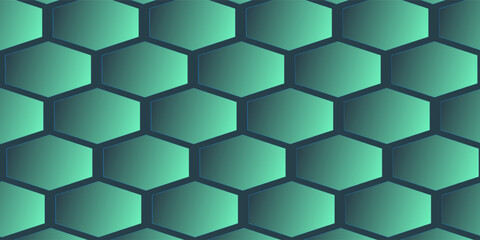 Mint Green Hexagonal Grid Seamless Pattern Trend Vector Abstract Background. Futuristic Technology Repetitive Structure Half Tone Art Illustration. Tileable Classy Graphical Abstraction for Wallpaper