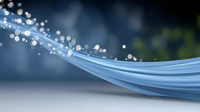 Abstract Wave of Light: A flowing, ethereal abstract artwork features a gently curving wave of light, suggesting movement and energy, interspersed with sparkling particles, against a soft.