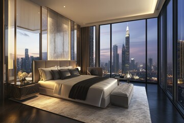 Penthouse Suite with Panoramic  . Real Estate Background
