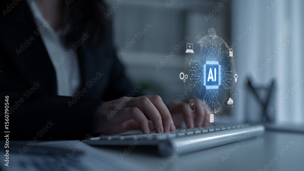 Poster global ai artificial intelligence transforms ai technology worldwide. global artificial intelligence
