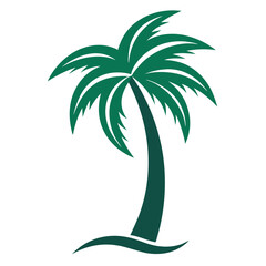Minimalist Palm Tree Icon - Simple vector Logo Style