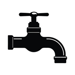 simple water faucet black silhouette