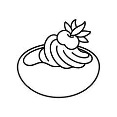 tomato sauce pasta line art vector