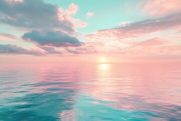 Obraz premium Pastel sunset over a calm sea (1)