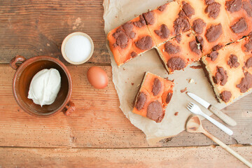 Stück Zupfkuchen Kuchen Blechkuchen
