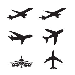 set of airplane silhouettes