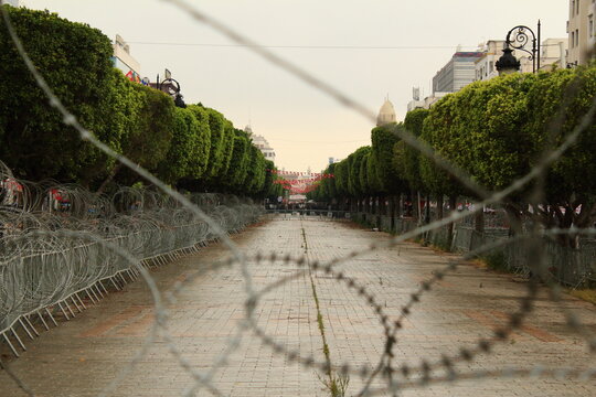 Calm after a may first demonstration at Avenue Habib Bourguiba in Tunis, Tunisia 2013