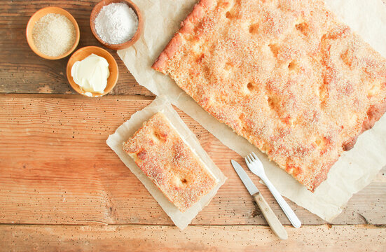 Zuckerkuchen Butterkuchen St&uuml;ck