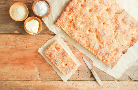 St&uuml;ck Butterkuchen Zuckerkuchen Zucker Butter