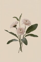 Obraz premium Minimal Pastel Floral Illustration Art