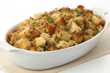 Turkey stuffing isolated on white transparent background