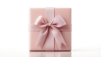 Pink gift box with ribbon