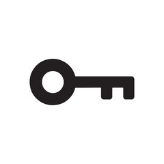 Key Silhouette Vector Icon - Security and Solution Symbol