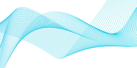 Flowing wave pattern gradient smooth curve shape isolated on transparent background. Technology , science lines flow and motion energy blend.	