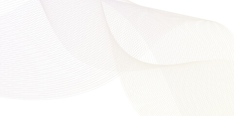 Flowing wave pattern gradient smooth curve shape isolated on transparent background. Technology , science lines flow and motion energy blend.	