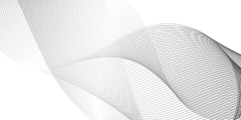 Fototapeta premium Flowing wave pattern gradient smooth curve shape isolated on transparent background. Technology , science lines flow and motion energy blend. 