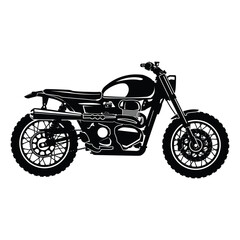 Silhouette of a fast red motorcycle isolated on white background