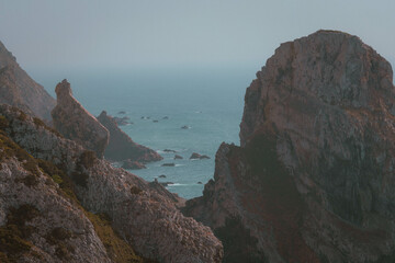 Coastal View With Large Rock Formations