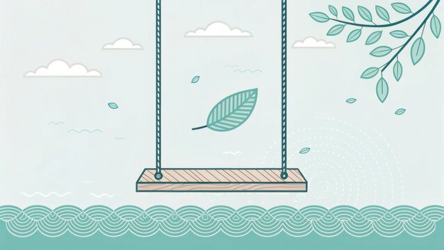Flat Vector Design of a Swing in Side View