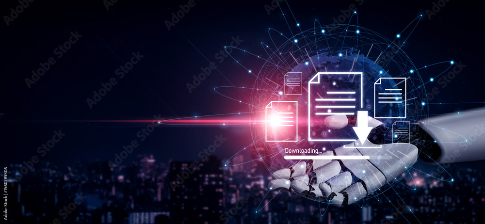 Poster ai facilitates digital document downloading and data access with optimized transfer process, improvi