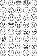 set of smiley faces icons