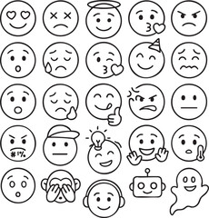 set of smiley faces
