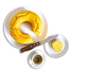 Traditional cornmeal cake with fennel seeds, typical of June festivals in Brazil